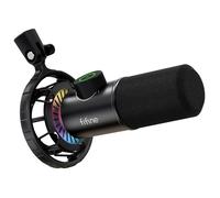 FIFINE USB Microphone de Jeu, RGB Dynamiques Microphone pour PC, Bouton de Silence & 3,5mm Prise Casque