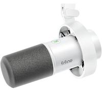 FIFINE USB Microphone XLR Studio Microphone dynamique pour streaming podcast gaming, blanc