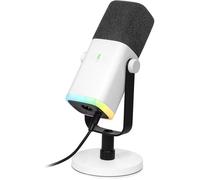 FIFINE USB/XLR Streaming Micro Dynamique pour PC, RGB Cardioïde Microphone pour Gaming