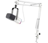 FIFINE USB/XLR Streaming Micro Gaming pour PC PS4 PS5, RGB Cardioïde Dynamique Microphone avec Support, pour Mixer Cartes Son, pour Gaming, Podcasting, Broadcasting, Enregistrement Vocal - Blanc