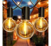 Guirlande Lumineuse Exterieure 8.8M 12+1 G40 Ampoules IP54,Guirlande Lumineuse Guinguette Exterieur LED Incassable Blanc Chaud Connectable,Plug&Play,pour Intérieur Extérieur Jardin Fête Mariage Noël
