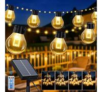 FIFlying Guirlande Lumineuse Solaire Extérieure 100LED - 10+2m Éclairage Extérieur Jardin Balcon 8 Modes - Résistant aux Intempéries Intensité Variable avec Télécommande
