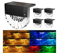 Lampe Solaire Exterieur, 4 Lumiere Solaire Exterieur, 3 Modes Lampe Solaire, Etanche IP65 Eclairage Exterieur Solaire, Auto ON/OFF Lampe Solaire Exterieur Jardin, Blanc chaud/RGB