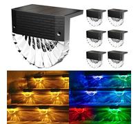 FIFlying Lampe Solaire Extérieur 6 Lumières - 3 Modes, IP65 Étanche, Auto ON/OFF pour Jardin - Blanc Chaud/RGB