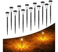 FIFlying Lampe Solaire Exterieur Jardin 12 Pièces, 2 Modes Blanc Chaud Lampe Solaire Jardin Exterieure, IP65 Étanche Lumiere Solaire Exterieur pour Jardin, Pelouse, Chemins, Terrasse, Passerelle