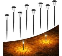 FIFlying Lampe Solaire Exterieur Jardin 8 Pièces, 2 Modes Blanc Chaud Lampe Solaire Jardin Exterieure, IP65 Étanche Lumiere Solaire Exterieur pour Jardin, Pelouse, Chemins, Terrasse, Passerelle