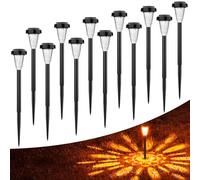 FIFlying Lot de 12 lampes solaires d'extérieur à LED - Décoration de jardin - Étanche IP65 - Pour pelouse, cour, chemins, jardin, extérieur, éclairage d'entrée de garage