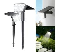 FIFlying Spot Solaire Extérieur, 2 Pièces 44 LED Éclairage Extérieur Solaire avec 3 Modes d'Éclairage, Étanche IP65 Lampe Solaire Exterieur pour Jardin, Cour, Chemin, Allée (Blanc Froid)