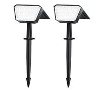 FIFlying Lot de 2 Spot Solaire Extérieur, 44 LED Lampe Solaire Exterieur, 3 Modes d'Éclairage avec Étanche IP67 Lumiere Solaire Exterieur pour Jardin, Cour, Allée, Chemin - Blanc Froid