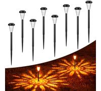 FIFlying Lot de 8 lampes solaires d'extérieur à LED - Décoration de jardin - Étanche IP65 - Pour pelouse, cour, chemins, jardin, extérieur, éclairage d'entrée de garage