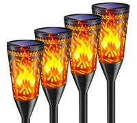 FIFlying Lumiere Solaire Exterieur, 10 Pack 12 LED, Lampe Solaire Jardin Avec Effet de Flamme RéAliste, éTanche Ip65, Convient Pour Jardin, Terrasse, Pelouse, Balcon, Chemin, Parterre de Fleurs