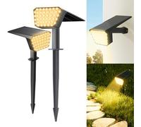 FIFlying Spot Solaire Extérieur, 2 Pièces 44 LED Éclairage Extérieur Solaire avec 3 Modes d'Éclairage, Étanche IP65 Lampe Solaire Exterieur pour Jardin, Cour, Chemin, Allée (Blanc Chaud)