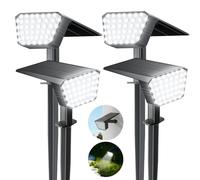 FIFlying Spot Solaire Extérieur, 4 Pièces 44 LED Éclairage Extérieur Solaire avec 3 Modes d'Éclairage, Étanche IP65 Lampe Solaire Exterieur pour Jardin, Cour, Chemin, Allée (Blanc Froid), QSD1171
