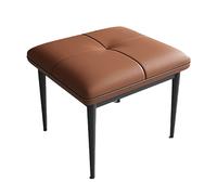 FIFOR Chaise de coiffeuse moderne, chaise carrée en polyuréthane, tabouret cosmétique avec pied en métal, pour salon, chambre à coucher, peut supporter jusqu'à 136 kg (couleur : marron, taille : 34 x