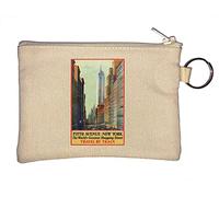 Fifth Avenue New York Rétro USA Travel Poster Porte-monnaie Beige