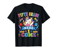 Fifth Grade Here I Come Unicorn 5th Grader Back to School T-Shirt