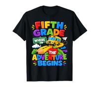 Fifth Grade Where The Adventure Begins Back to School Bus T-Shirt