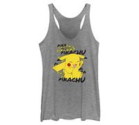Fifth Sun Pikachu Crace Une Blague Chemise, Gris mélangé, S Femme