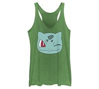 Fifth Sun Visage de bulbasaure Chemise, Vert Envy, XS Femme