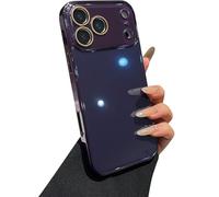 FIFTHAVE Coque de protection pour iPhone 12 Pro, cristal de luxe, galvanisé, ultra fin, protection de l'appareil photo, fille, robuste, résistante aux rayures, anti-chocs, violet