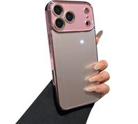 FIFTHAVE Coque de protection pour iPhone 12 Pro, cristal de luxe, galvanisé, ultra fin, protection de l'appareil photo, fille, robuste, résistante aux rayures, anti-chocs, rose