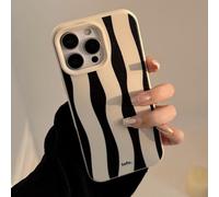 FIFTHAVE Coque de protection pour iPhone 16, motif : zèbre, tendance, vagues, ultra fine, en silicone, motif vagues, mignon, pour femmes et filles, 03