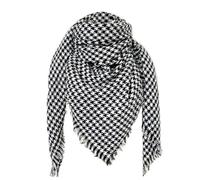 FIFTHAVE Écharpe Chale Femme Cachemire Châle Grand Plaid Tissu Glands Foulard Oversize Ponchos Carreaux Shawl Automne Hiver et Capes Acrylique Souple Chaud Scarf Noir 02