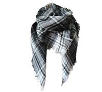 FIFTHAVE Écharpe Femme Homme Châle Cachemire Ecossaise Mode Ponchos Plaid Foulards Automne Hiver Oversize Cape Glands Scarf Carreaux Chaud Carrée Souple Étole Couvertures Gris