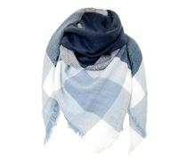 FIFTHAVE Écharpe Femme Homme Châle Cachemire Ecossaise Mode Ponchos Plaid Foulards Automne Hiver Oversize Cape Glands Scarf Carreaux Chaud Carrée Souple Étole Couvertures Bleu clair