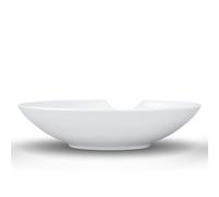 Fifty Eight T01.76.01 Small Deep Plate with Bite (Set of 2), Hard Porcelain, Whi