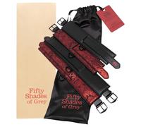 Fifty Shades of Grey - menottes set - cuir noir rouge