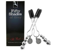 Lovehoney Fifty Shades of Grey The Pinch Pince pour mamelon Noir, Argent Métal 2 pièce(s)