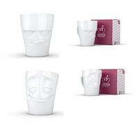 FIFTYEIGHT Lot de 2 tasses pour TV avec anse - 350 ml - Lot de 2 tasses à anses « verni »