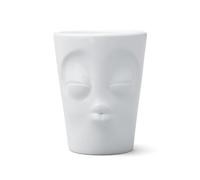 FIFTYEIGHT PRODUCTS Gobelet à anse « Küssend » (porcelaine, 350 ml, blanc, fabriqué en Allemagne)