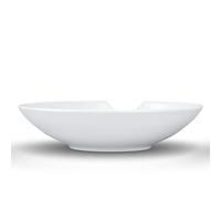 FIFTYEIGHT PRODUCTS Lot de 2 tasses/petites assiettes creuses « avec morsure » (porcelaine, Ø 15 cm, blanc, fabriquées en Allemagne)