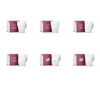 FIFTYEIGHT PRODUCTS Lot de 6 tasses à anse - 6 motifs différents - Mugge - Blanches