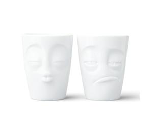FIFTYEIGHT PRODUCTS Lot de tasses n° 4 « Küssend & Verpennt », sans anse, en porcelaine, 350 ml, blanc, fabriqué en Allemagne