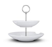 FIFTYEIGHT PRODUCTS Présentoir à gâteaux à 2 niveaux « Food-Temple » en porcelaine, 18-24 cm, blanc, fabriqué en Allemagne