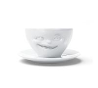 FIFTYEIGHT PRODUCTS / Tasse à café avec diviseur "clin d'œil" (porcelaine, 200 ml, blanc, fabriqué en Allemagne)