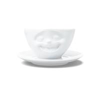 FIFTYEIGHT PRODUCTS Tasse à café « Lachend » (porcelaine, 200 ml, blanc, fabriqué en Allemagne)