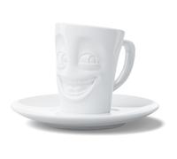 FIFTYEIGHT 3D Tasse à expresso Witzig – porcelaine 80 ml blanche, fabriquée en Allemagne