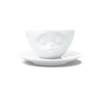 FiftyEight T014201 Tasse à café en Porcelaine Dure avec Motif embrassant Blanc 200 ML