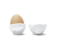 FIFTYEIGHT 3D Set de 2 coquetiers Gourmand et Boudeur Blanc