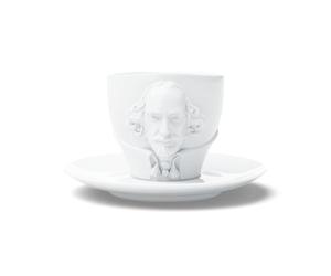 Fiftyeight T801201 William Shakespeare Mug, Porcelaine, 2 unités, Blanc, 12 x 10 x 10 cm