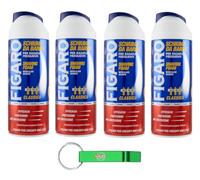 Figaro Schiuma da Barba Lot de 4 mousses à raser classiques pour rasage fréquent 400 ml + porte-clés Beni Culinari