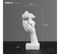 FigAuckland-Sculptures abstraites de statue de visage pour la décoration intérieure,décoration nordique,salon de luxe - Type White Surprise 05