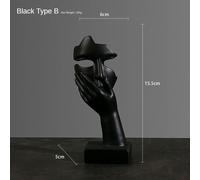 FigAuckland-Sculptures abstraites de statue de visage pour la décoration intérieure,décoration nordique,salon de luxe - Type Black Surprise 05