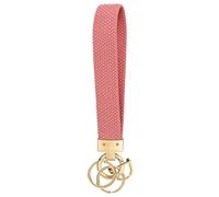 FIGCY BRASSARD pour e Voiture, Porte-clés Macramé Court et Élastique pour Femmes, Accessoires Boho (Rose)