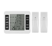 FIGGRITID 1 ensemble thermomètre de congélateur 2 capteurs à distance alarme blanc basse température réfrigérateur thermomètre horloge