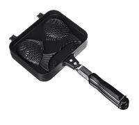 FIGGRITID 1 PCS Cuisine Japonaise Taiyaki Poisson en de Dessert Chaud Gaufre Gâteau Maker Pan Pancake Double Pan Noir